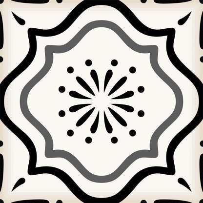 7" x 7" Black And White Peel And Stick Removable Tiles