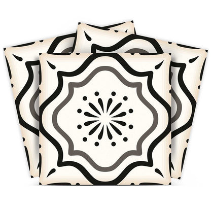 7" x 7" Black And White Peel And Stick Removable Tiles