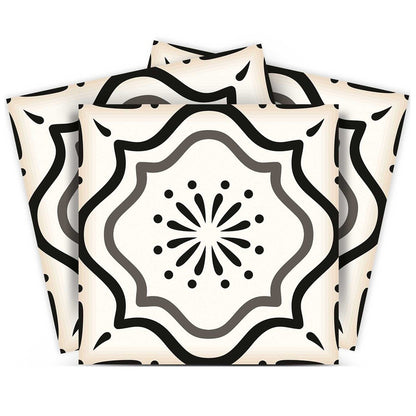 7" x 7" Black And White Peel And Stick Removable Tiles
