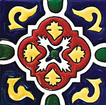 8" x 8" Blue And Red Vinyl Peel And Stick Removable Tiles
