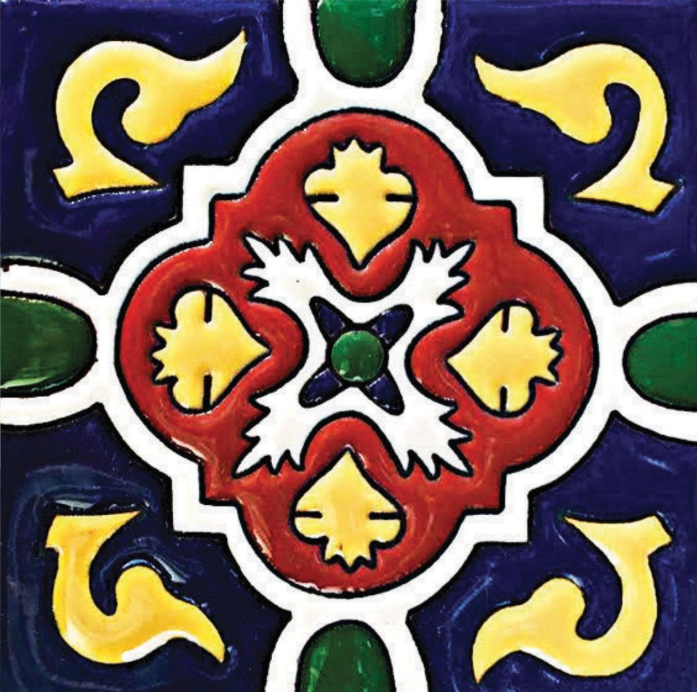 8" x 8" Blue And Red Vinyl Peel And Stick Removable Tiles