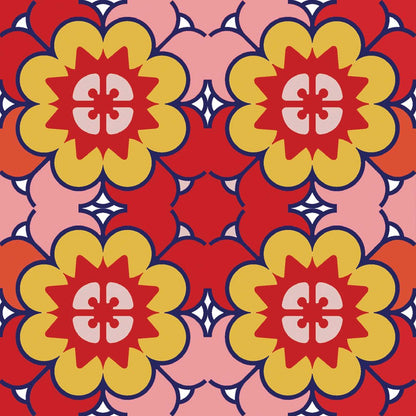 5" X 5" Mediterranean Brights Peel And Stick Removable Tiles