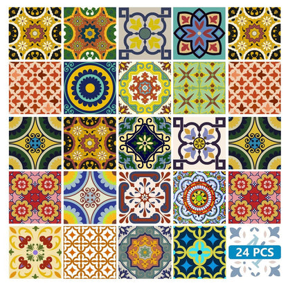 8" x 8" Blue And Yellow Peel And Stick Removable Tiles