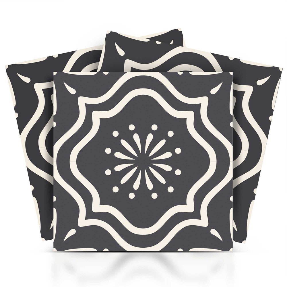 8" x 8" Gray And White Peel And Stick Removable Tiles