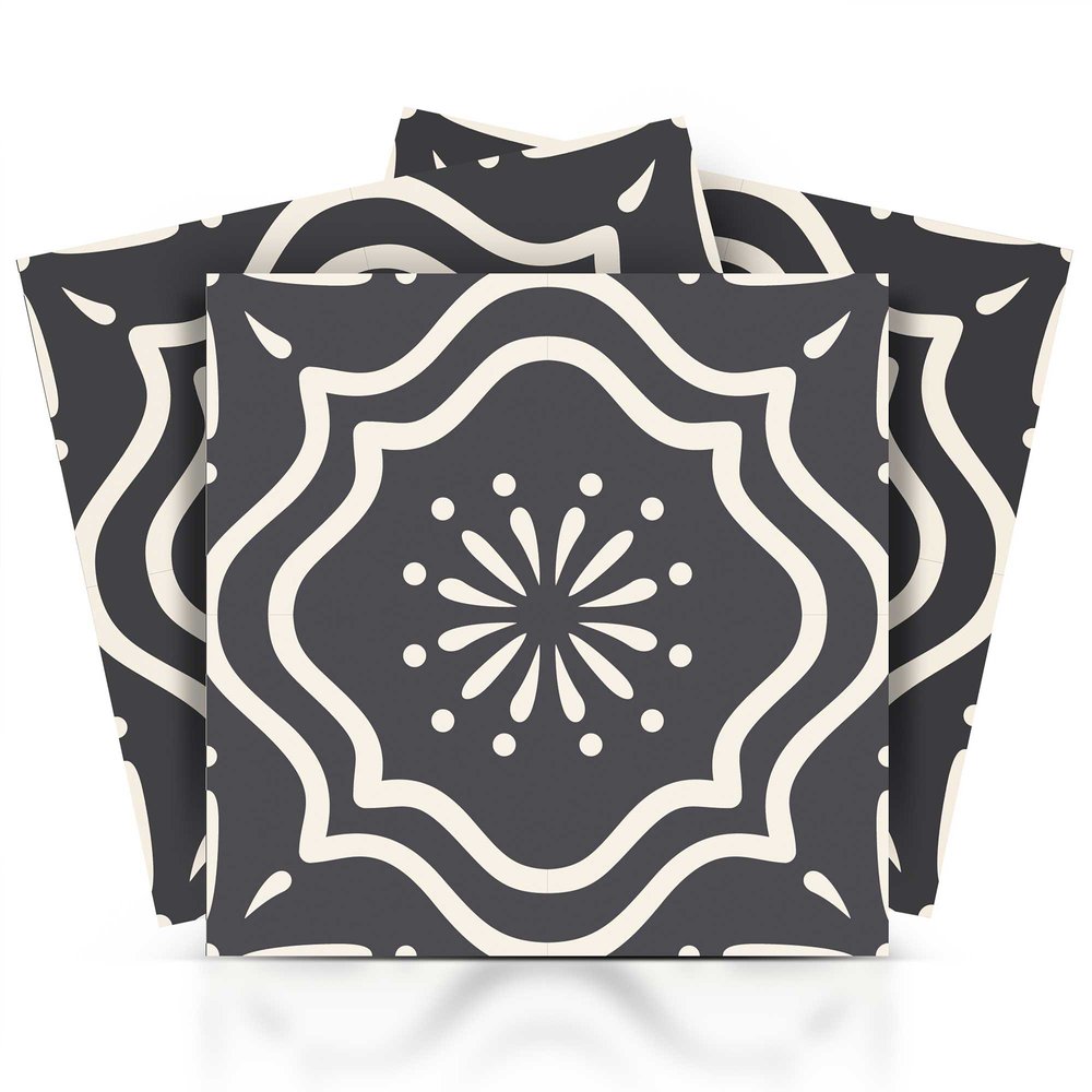 8" x 8" Gray And White Peel And Stick Removable Tiles