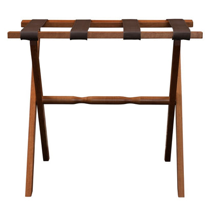 Hotel Light Walnut Folding Luggage Rack With Four Straps
