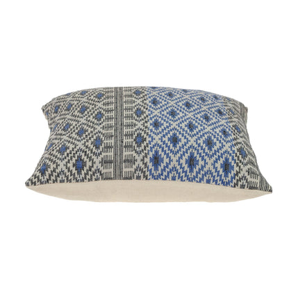 Gray And Blue Aztec Diamond Throw Pillow