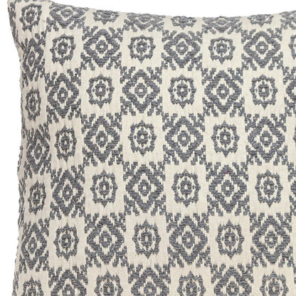 16" Gray Cotton Throw Pillow