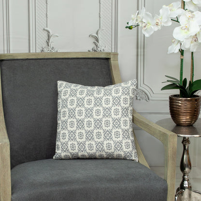 16" Gray Cotton Throw Pillow