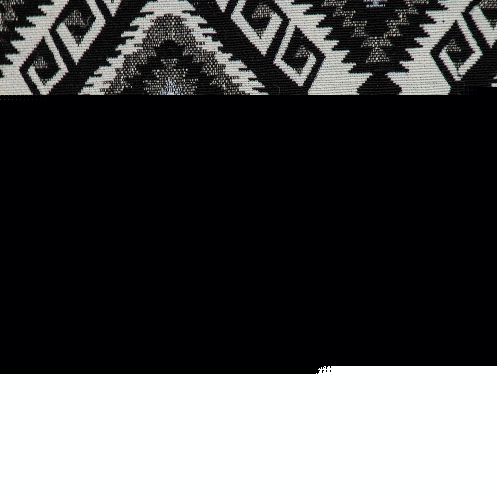 Jet Black And White Geo Throw Pillow