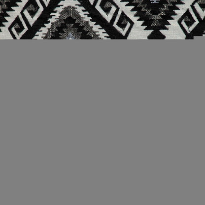 Jet Black And White Geo Throw Pillow