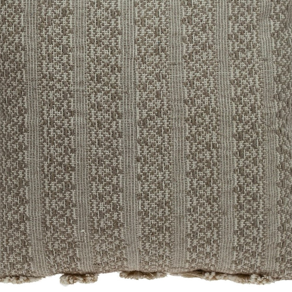 Neutral Sand Woven Throw Pillow