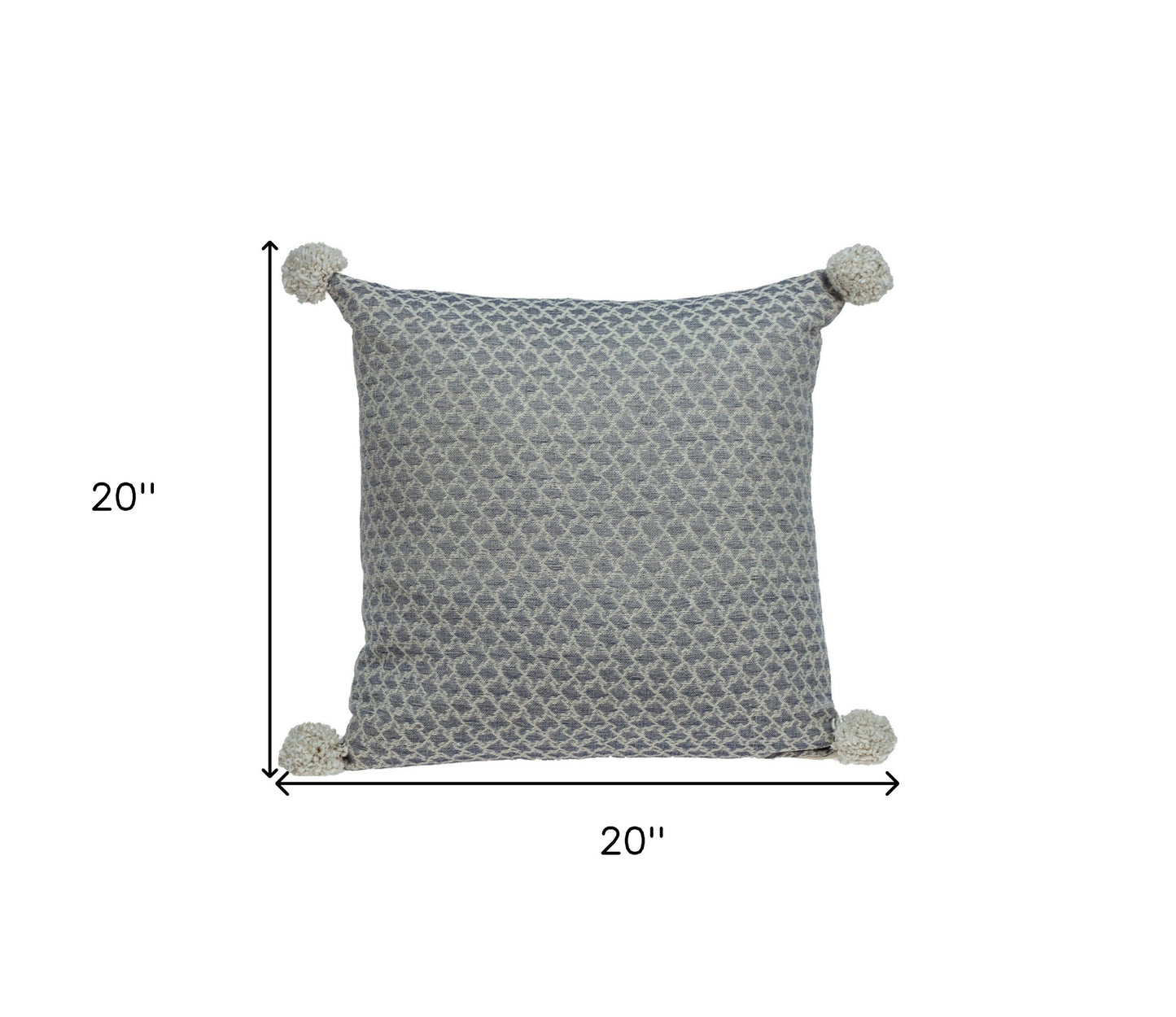 Gray Pearl Pom Throw Pillow