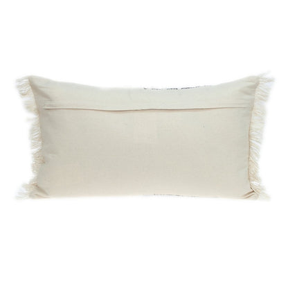 Black And White Geometric Fringe Throw Pillow