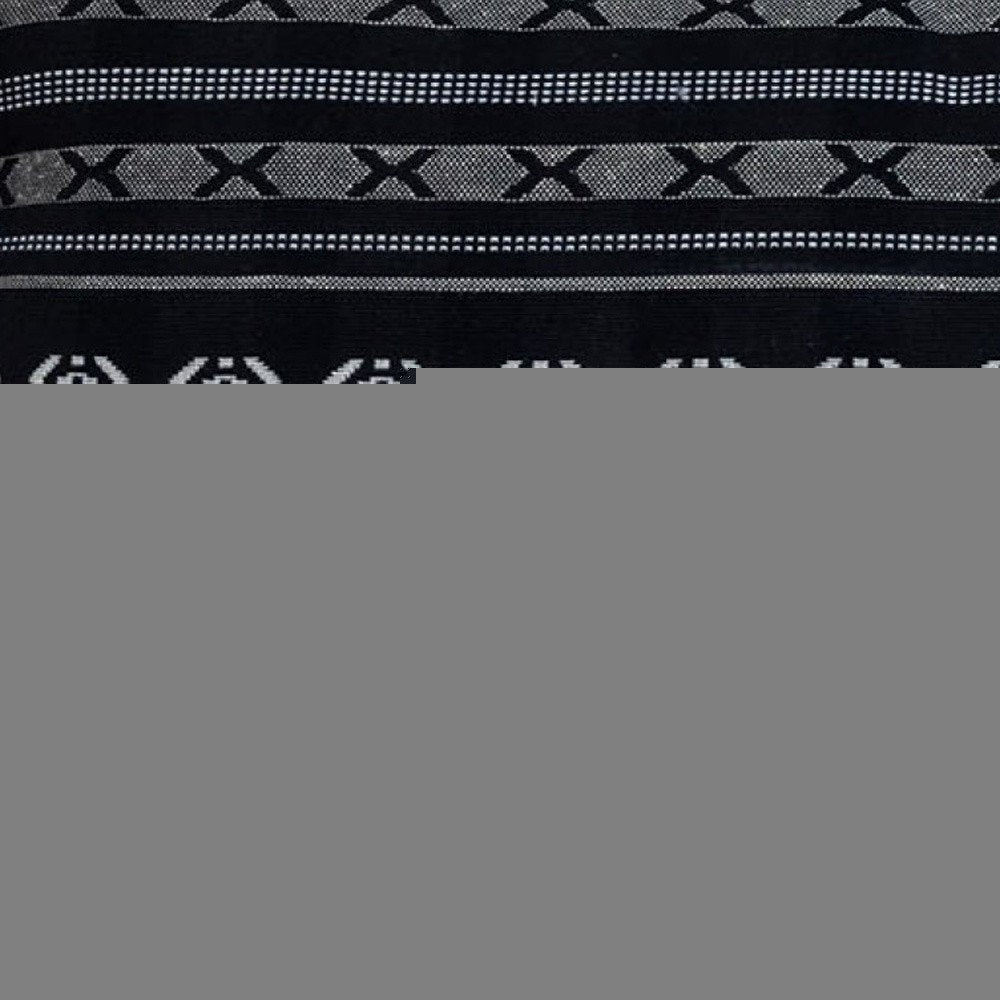 Black And Gray X Pom Throw Pillow