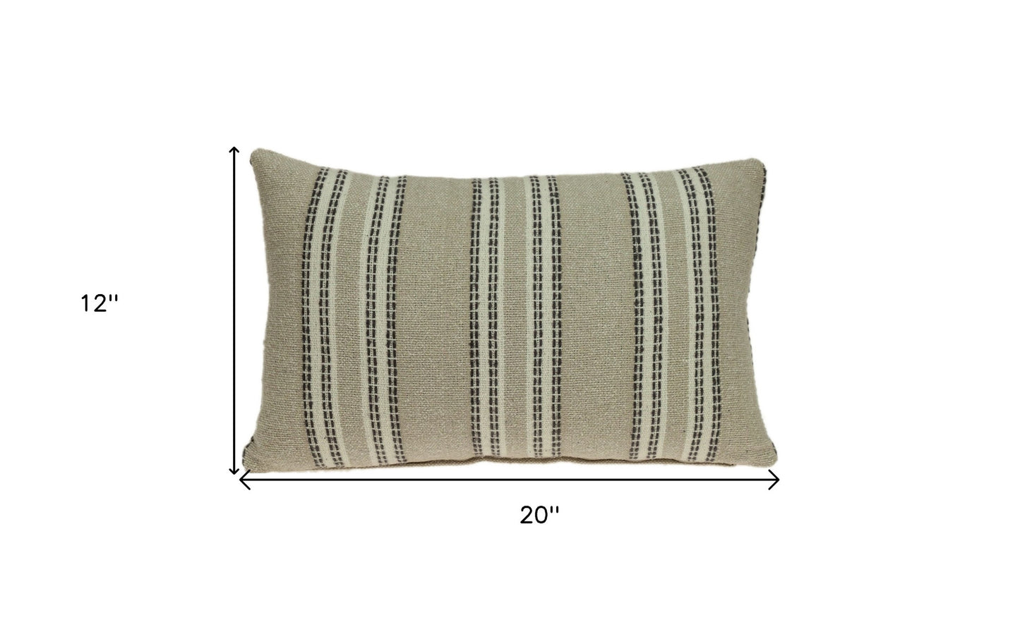 Oatmeal Stripe Weave Lumbar Throw Pillow