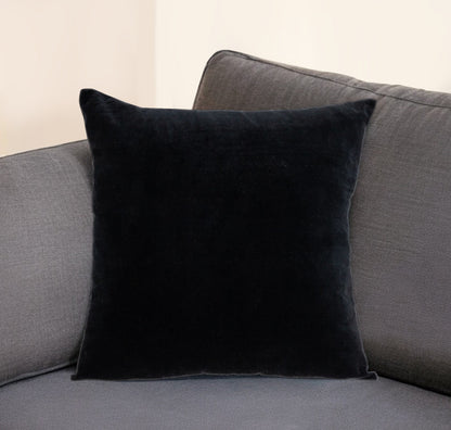 Black Velvet Two Tone Throw Pillow