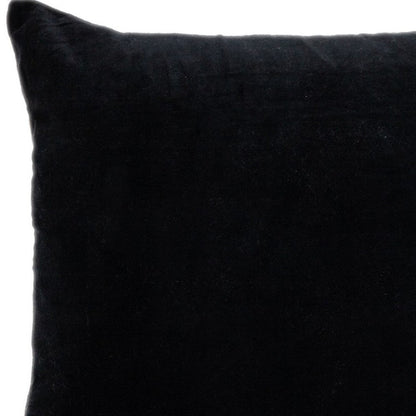 18" Black Velvet Throw Pillow