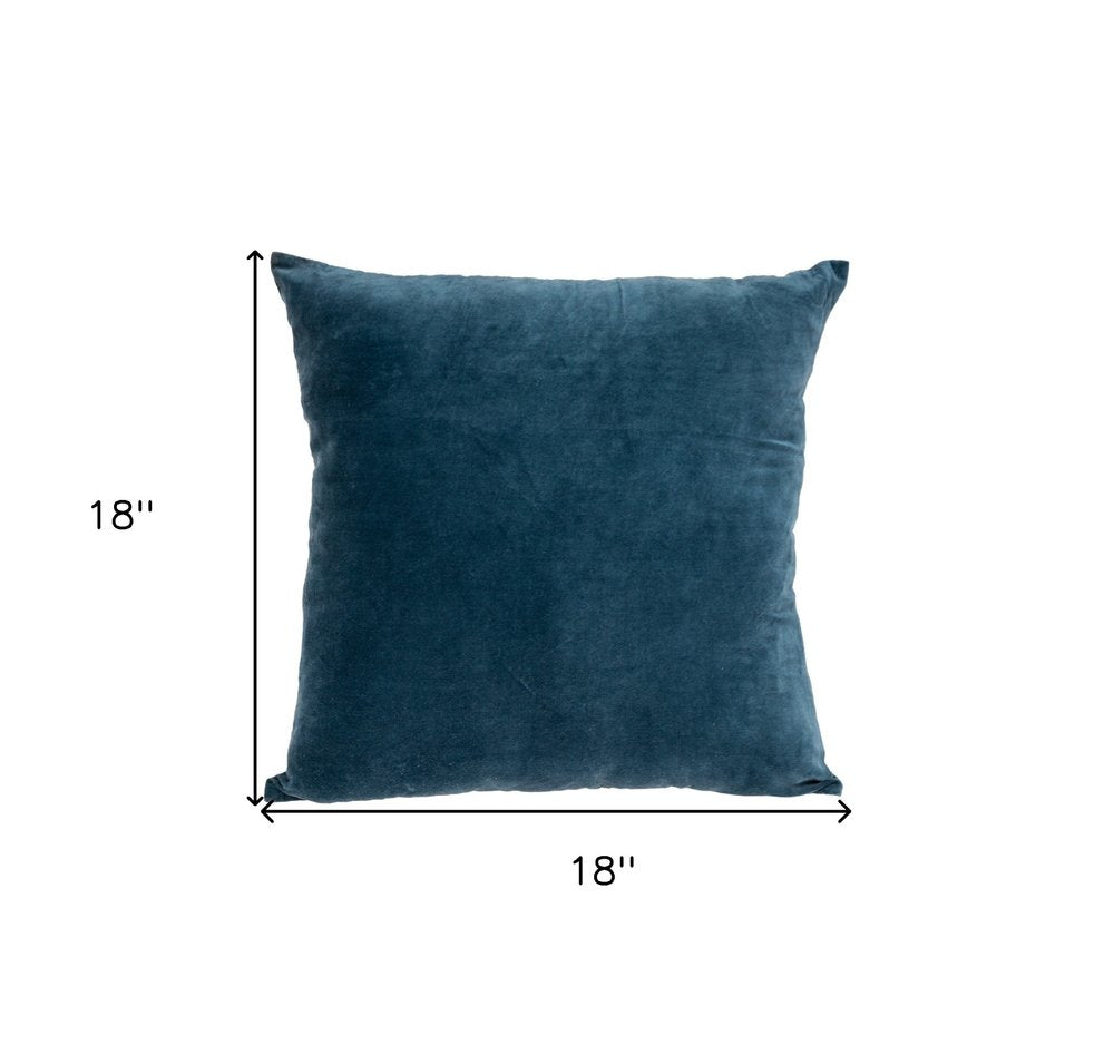 18" Teal Velvet Throw Pillow