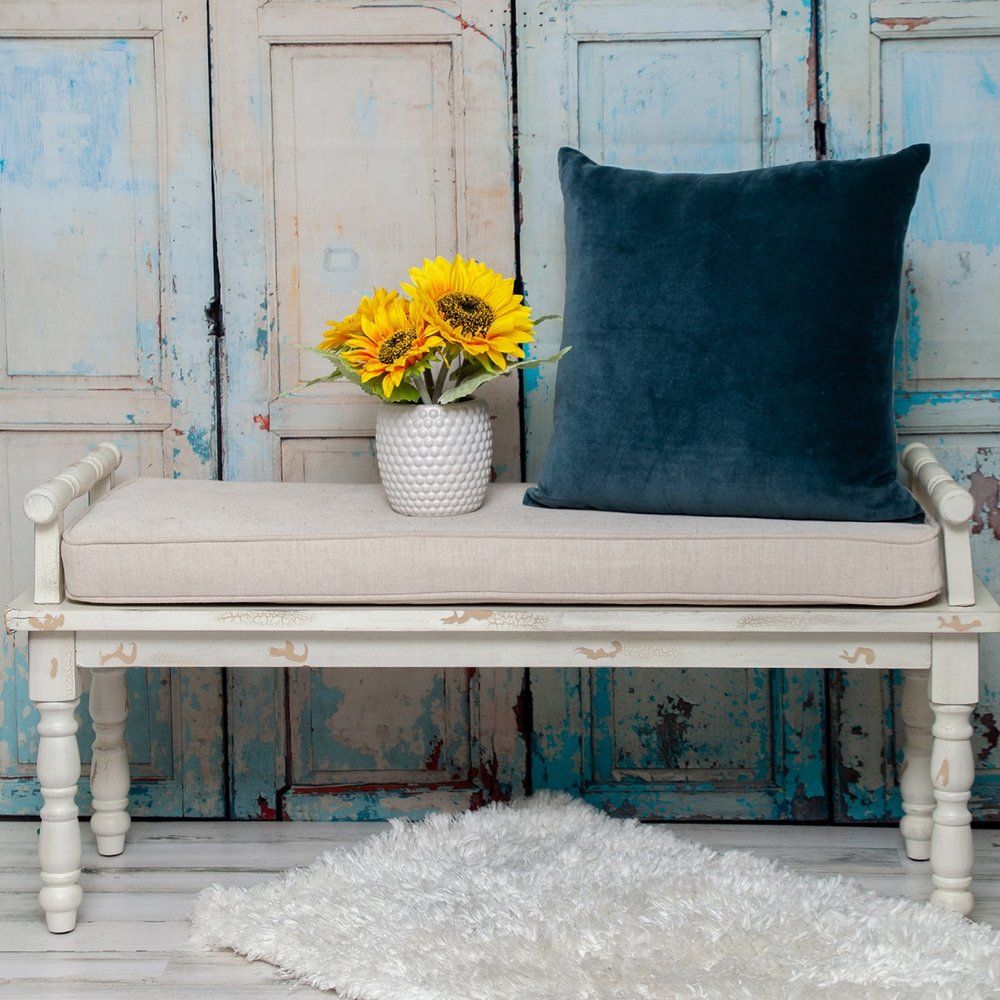 18" Teal Velvet Throw Pillow