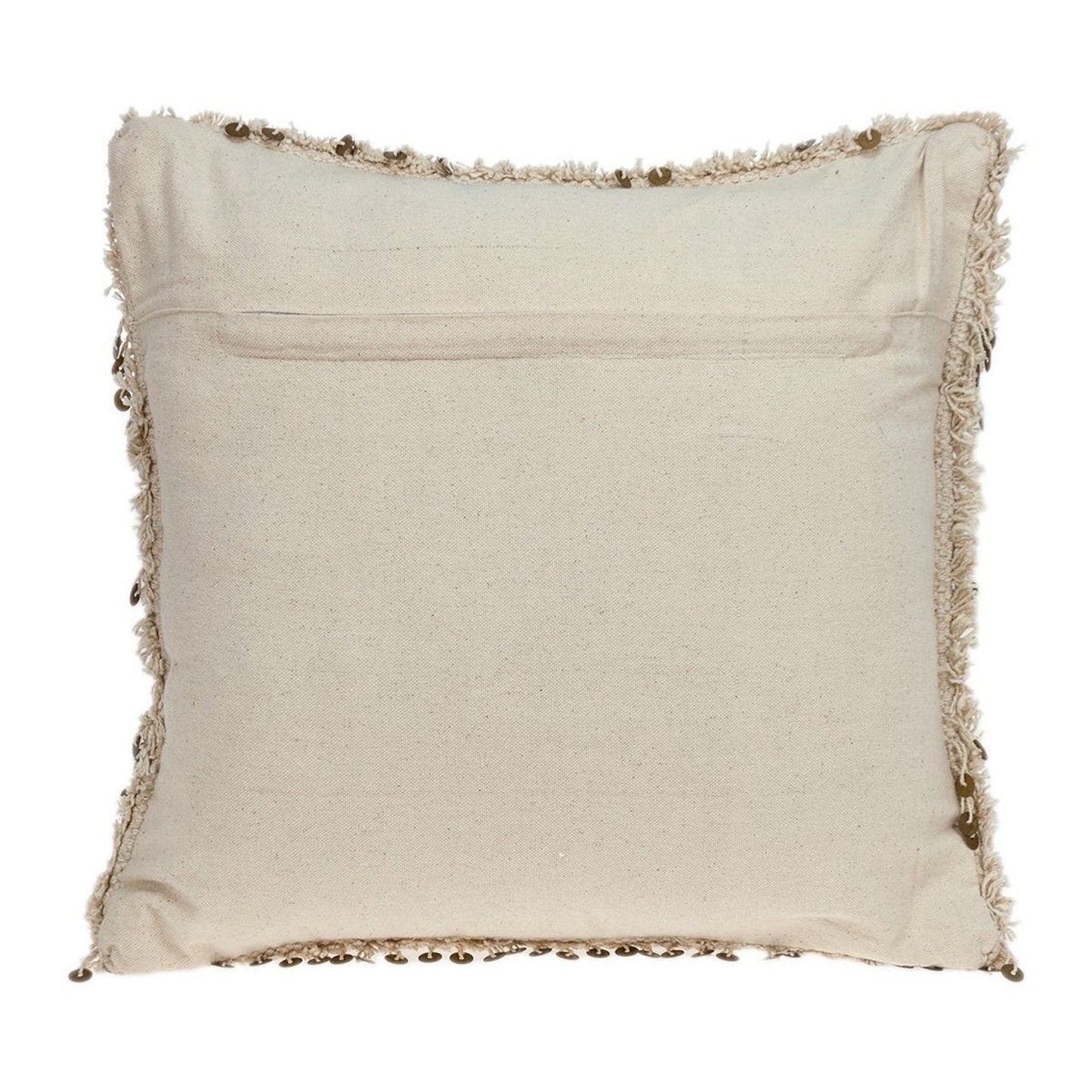 Boho Woven Shaggy Sequin Throw Pillow