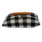 20" Black And White Pumpkin Buffalo Check Throw Pillow