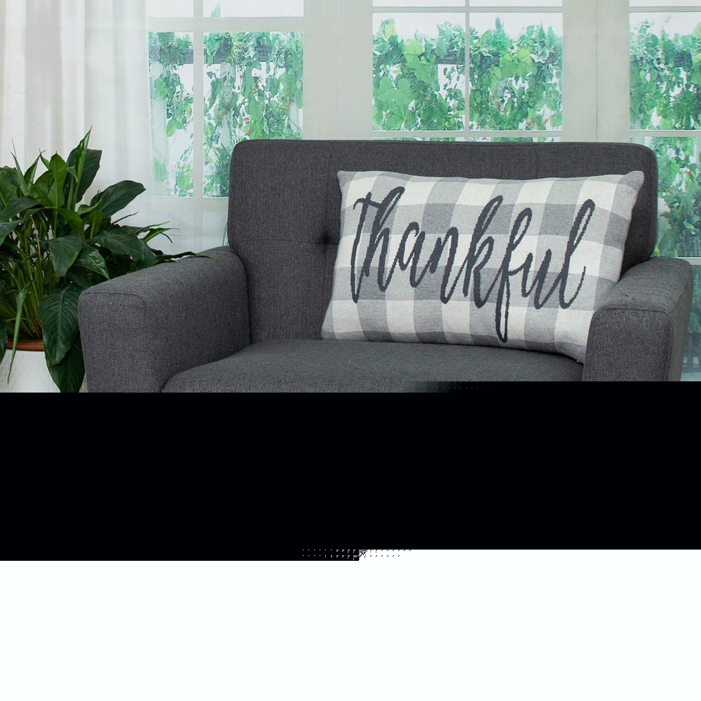 Thankful Buffalo Plaid Lumbar Throw Pillow