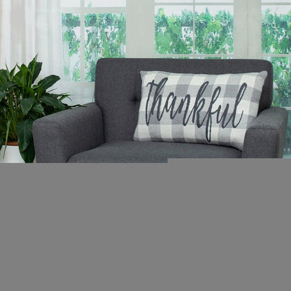 Thankful Buffalo Plaid Lumbar Throw Pillow