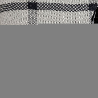 Grey Plaid Pumpkin Throw Pillow