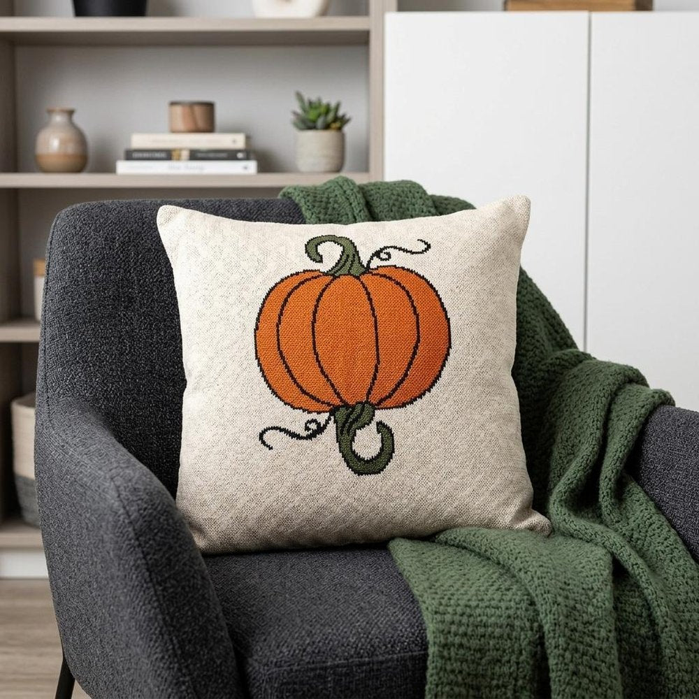 Pumpkin Silhouette Throw Pillow