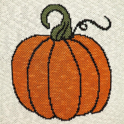 20" Ivory And Orange Pumpkin Cotton Throw Pillow