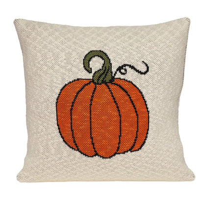 20" Ivory And Orange Pumpkin Cotton Throw Pillow