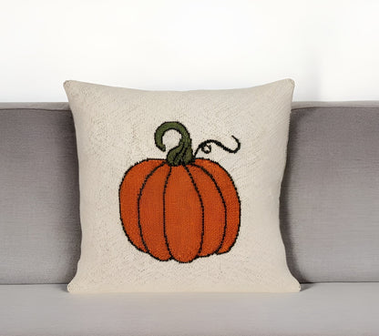 Pumpkin Silhouette Throw Pillow