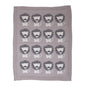 Grey Lots Of Lions Woven Knitted Baby Blanket
