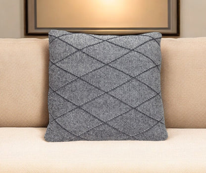 20" Gray Cotton Throw Pillow