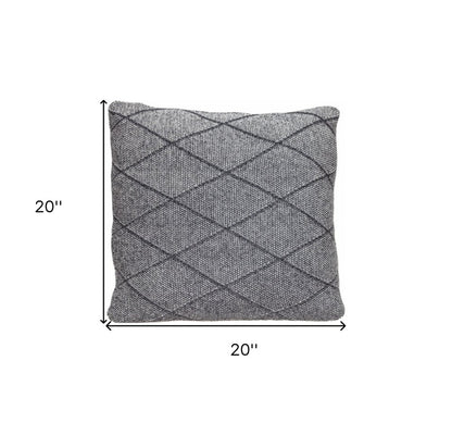 20" Gray Cotton Throw Pillow