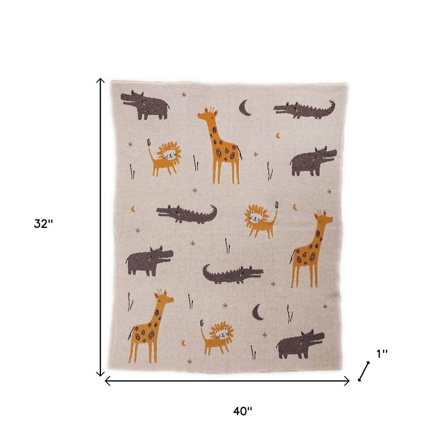 Zoo Animals Woven Knitted Baby Blanket