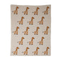 32" X 40" Gray and Orange Cotton Animal Print Throw Blanket