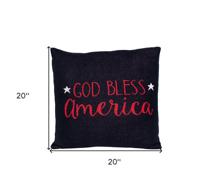 Navy Blue Patriotic Throw Pillow