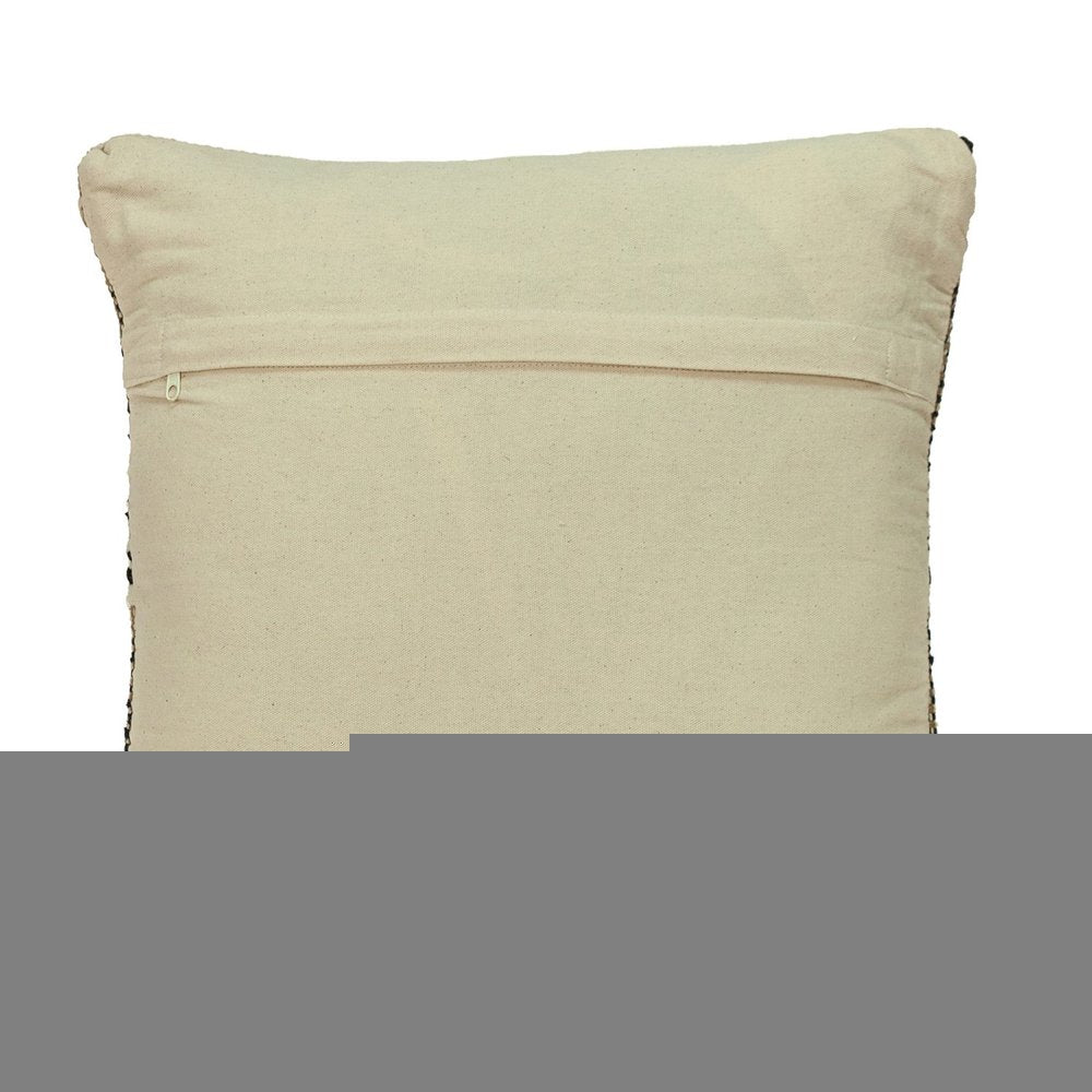 Black And Sand Woven Decorative Pillow
