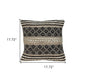 18" Natural Charcoal And Cream Geometric Cotton Blend Throw Pillow