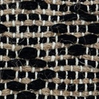 18" Natural Charcoal And Cream Geometric Cotton Blend Throw Pillow