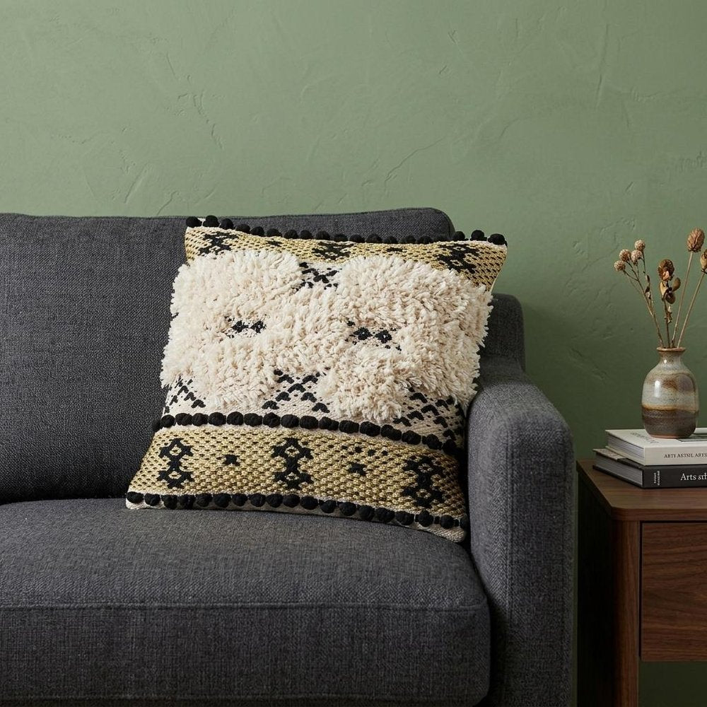Shaggy Woven Throw Pillow