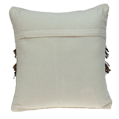 Creamy Beige Textured Throw Pillow