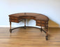 60" Dark Brown Solid Wood Kidney Writing Desk