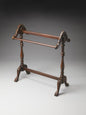 31" Dark Brown Hand Carved Wood Blanket Stand