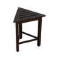 17" Dark Brown Teak Corner Shower Bench