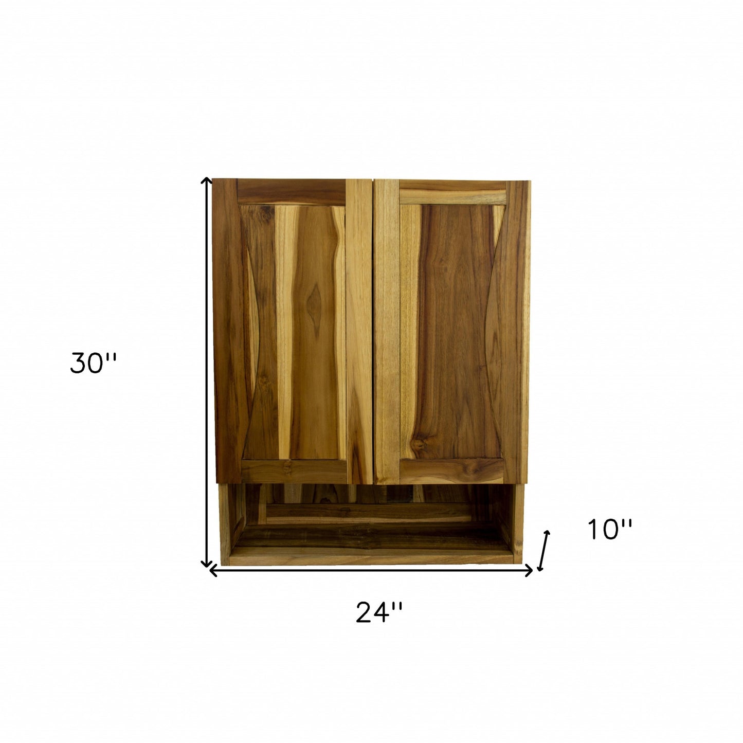 24" Brown Solid Wood Wall Mounted Accent Cabinet