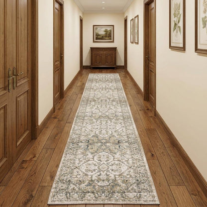 2' X 3' Beige and Ivory Power Loom Area Rug