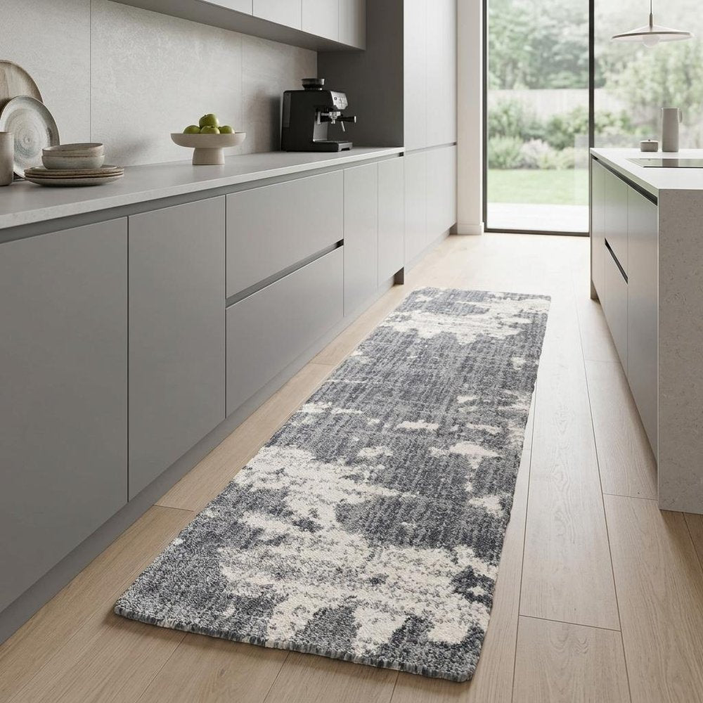 4' X 6' Grey And Ivory Grey Matter Area Rug
